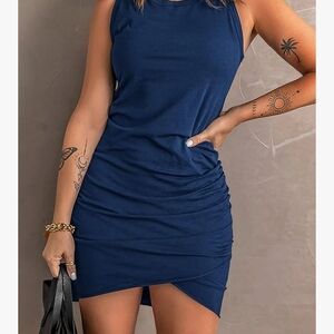 Chic Navy Sleeveless Mini Dress